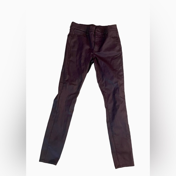 Express Mid Rise Dark Purple Coated Stretch Skinny Jeans Size 6L - Picture 2 of 5